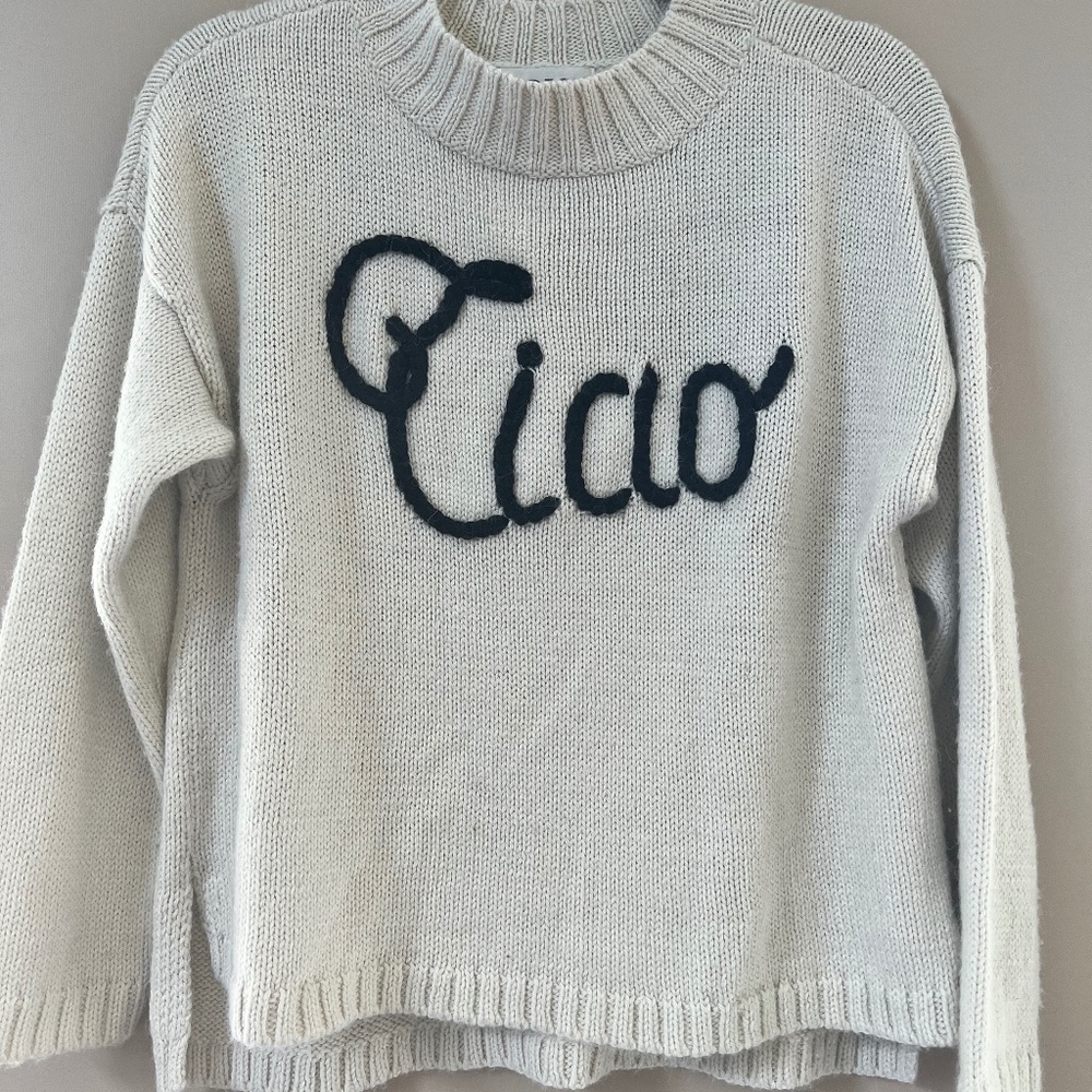 WildFox - Ciao Bella Cream Colored Cowl Neck Sweater - Size Small